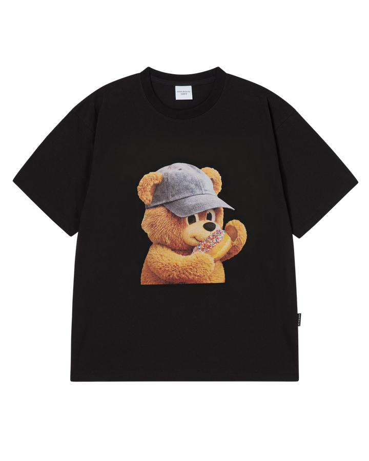 AC BEAR BABY FACE CAP BOY SHORT SLEEVE T-SHIRT BLACK