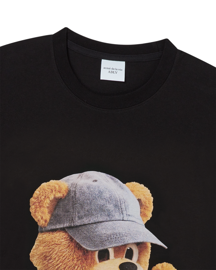 AC BEAR BABY FACE CAP BOY SHORT SLEEVE T-SHIRT BLACK