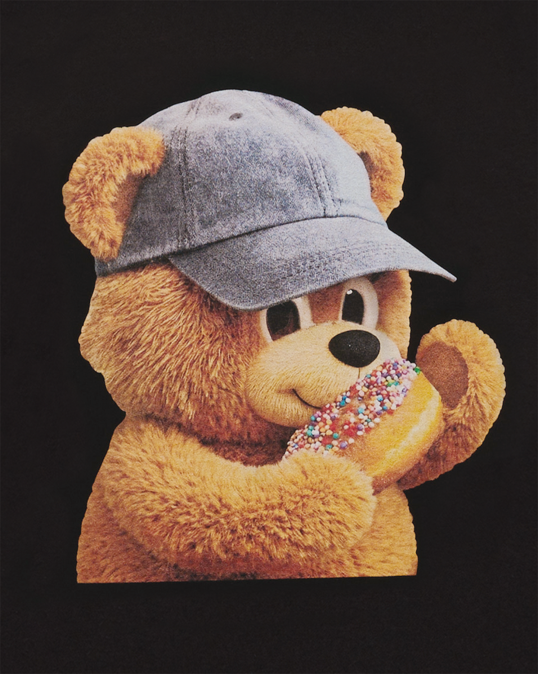 AC BEAR BABY FACE CAP BOY SHORT SLEEVE T-SHIRT BLACK