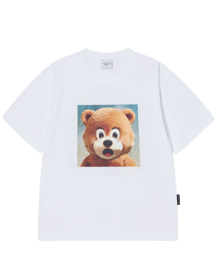 AC BEAR BABY FACE JEWELRY SHORT SLEEVE T-SHIRT WHITE