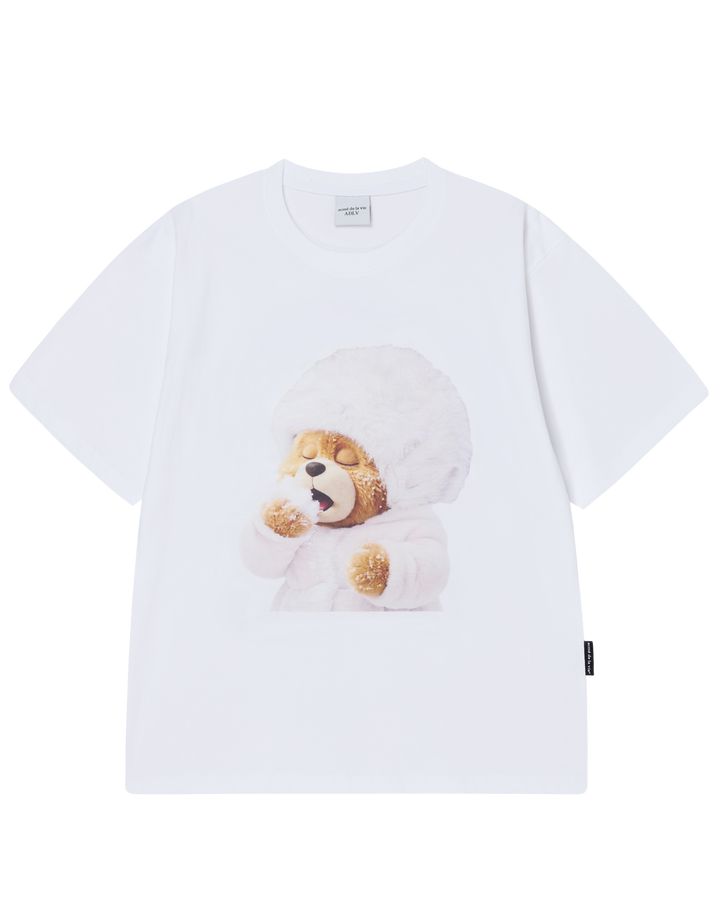 AC BEAR BABY FACE SNOW SHORT SLEEVE T-SHIRT WHITE