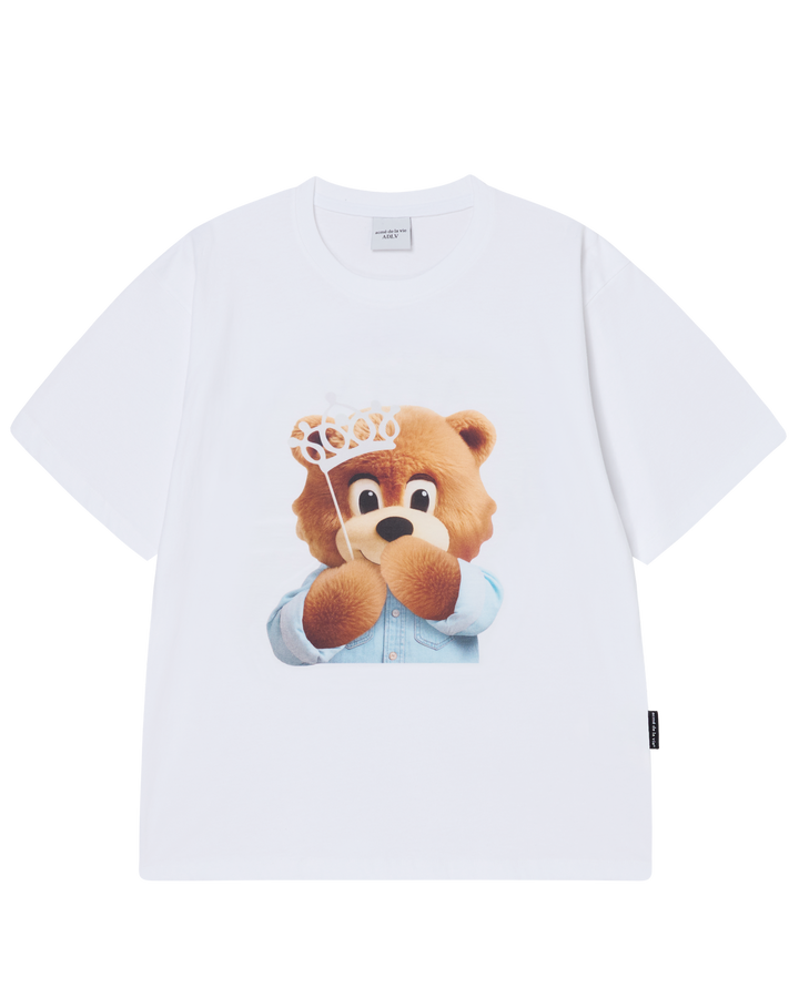 AC BEAR BABY FACE TIARA SHORT SLEEVE T-SHIRT WHITE