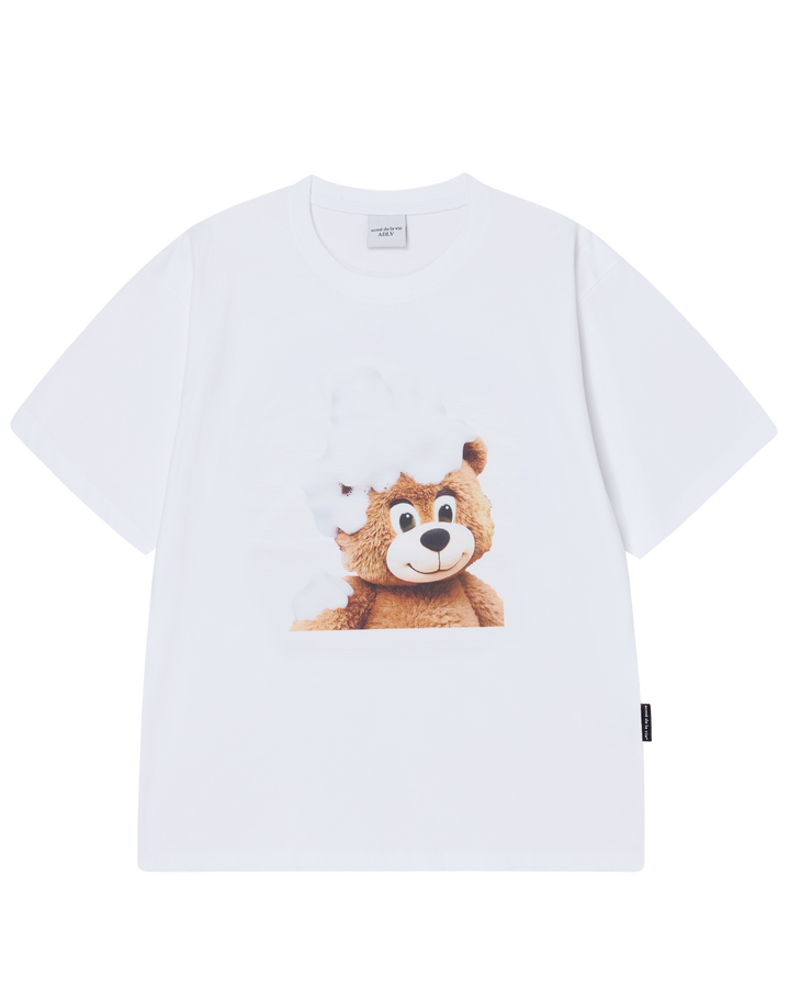AC BEAR BABY FACE BUBBLE SHORT SLEEVE T-SHIRT WHITE