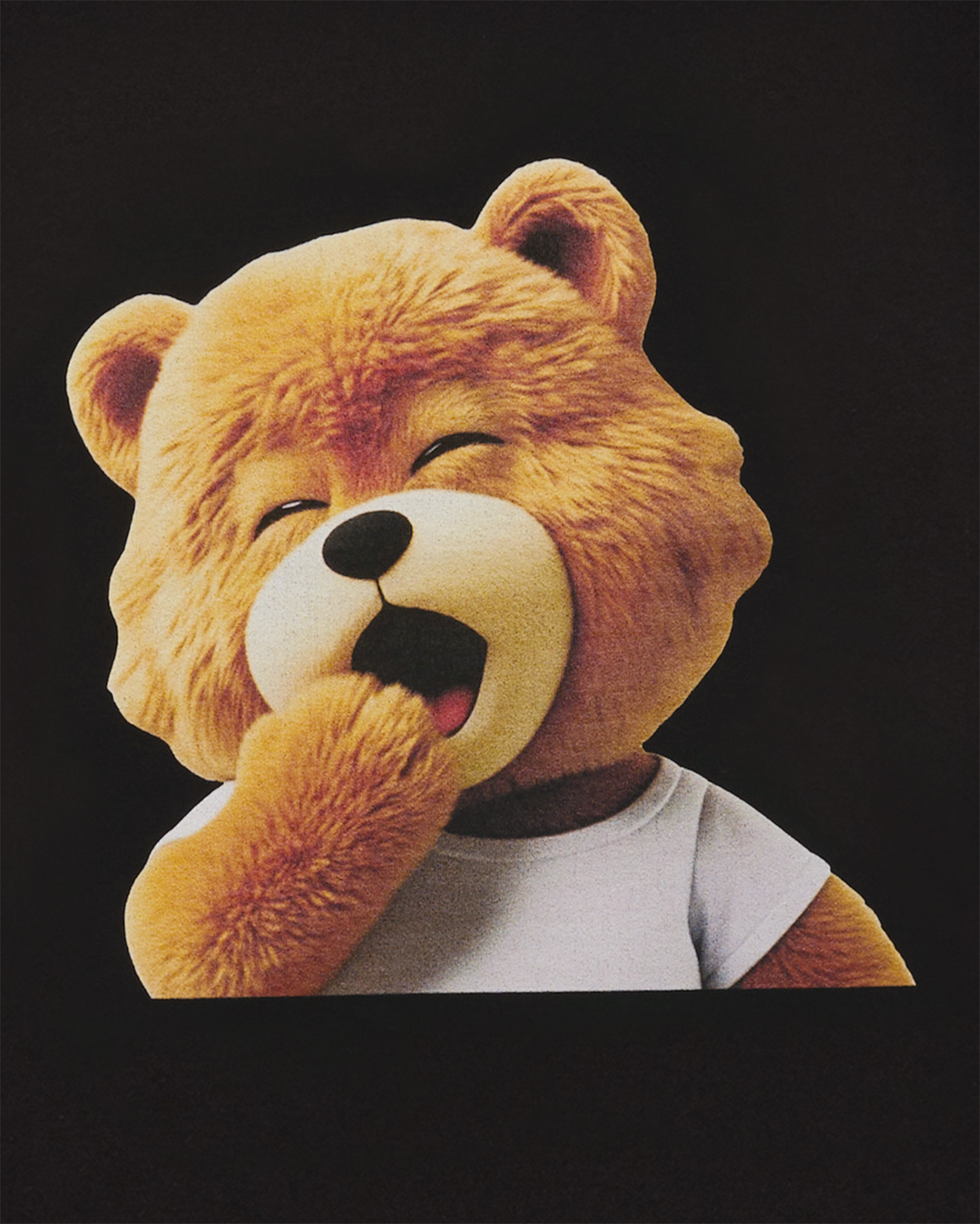 AC BEAR BABY FACE YAWN SHORT SLEEVE T-SHIRT BLACK