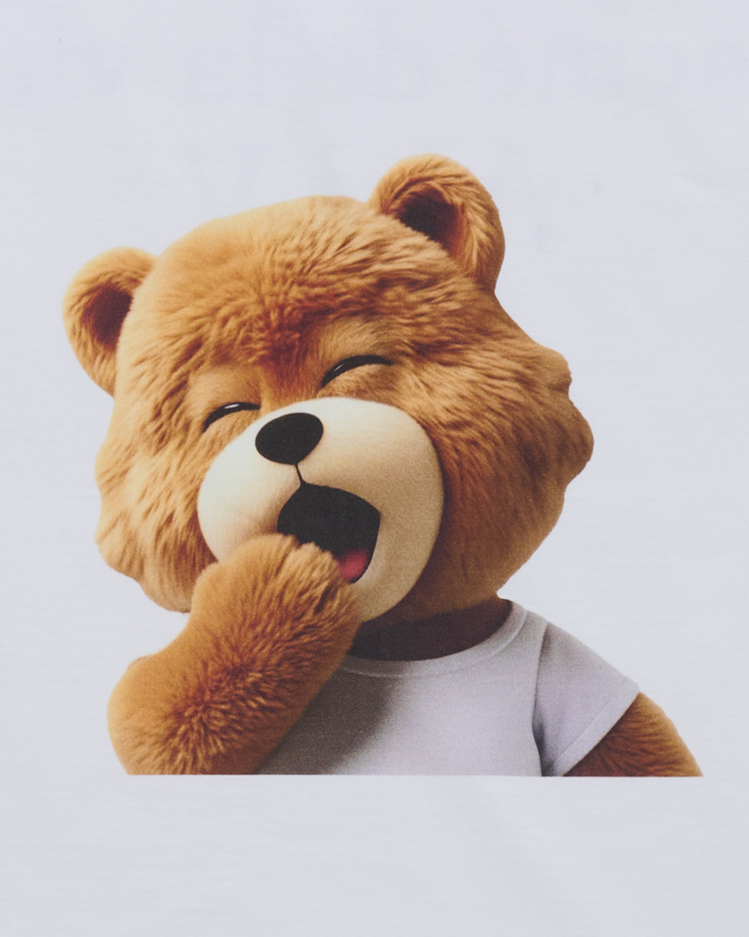 AC BEAR BABY FACE YAWN SHORT SLEEVE T-SHIRT WHITE