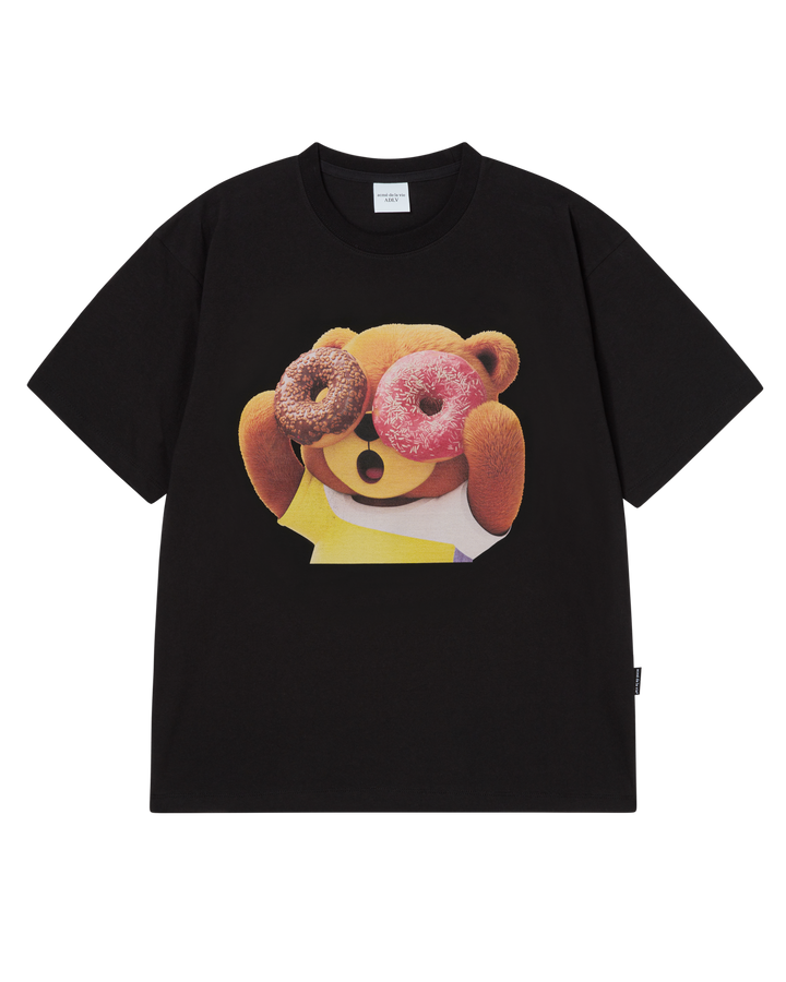 AC BEAR DONUT BABY FACE SHORT SLEEVE T-SHIRT BLACK