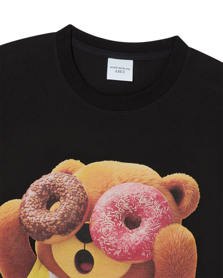 AC BEAR DONUT BABY FACE SHORT SLEEVE T-SHIRT BLACK