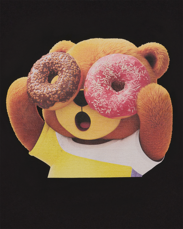 AC BEAR DONUT BABY FACE SHORT SLEEVE T-SHIRT BLACK