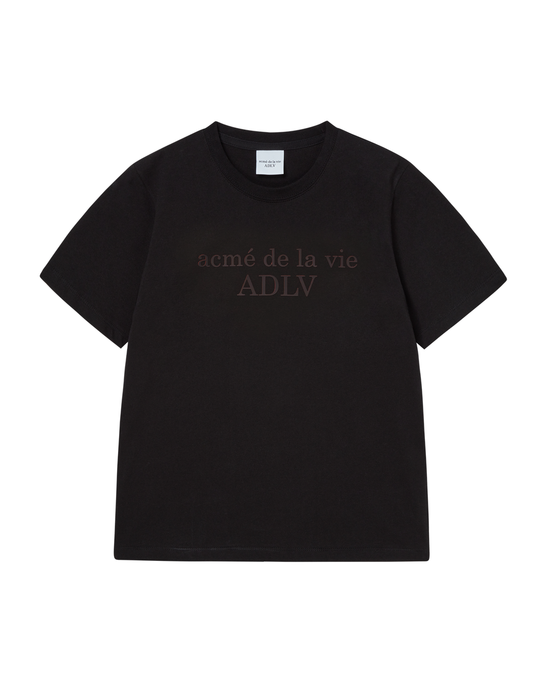 WOMAN TWO TONE SIDE COLOR SHORT SLEEVE T-SHIRT BLACK