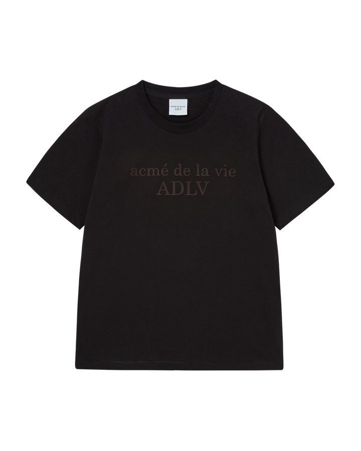 WOMAN TWO TONE SIDE COLOR SHORT SLEEVE T-SHIRT BLACK