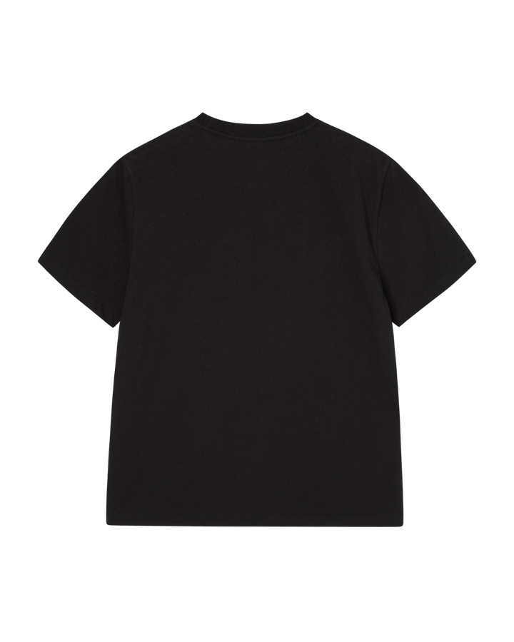WOMAN TWO TONE SIDE COLOR SHORT SLEEVE T-SHIRT BLACK