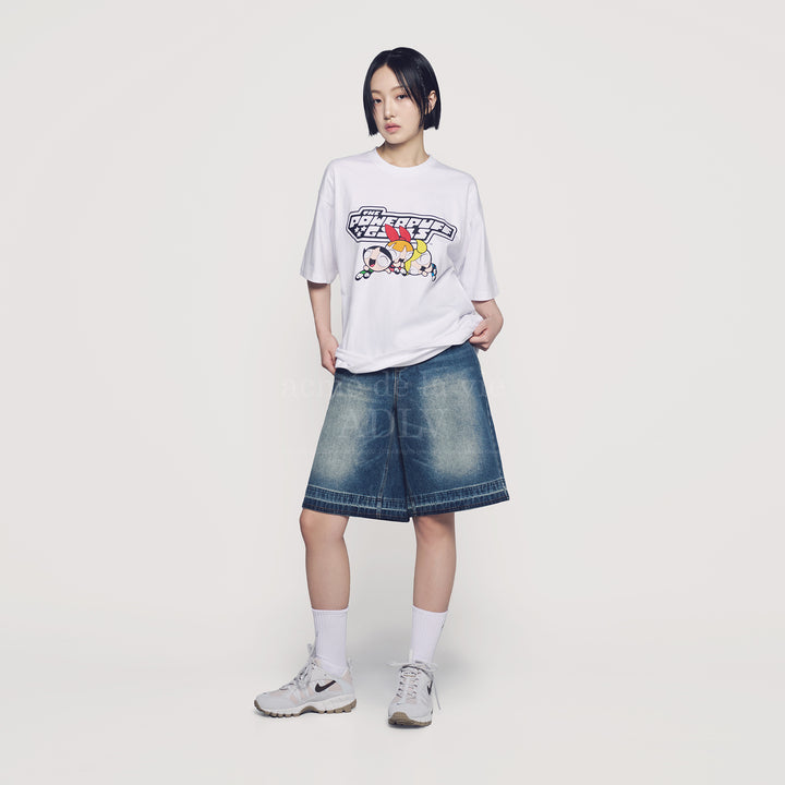 ADLV x THE POWERPUFF GIRLS LOGO SHORT SLEEVE T-SHIRT WHITE