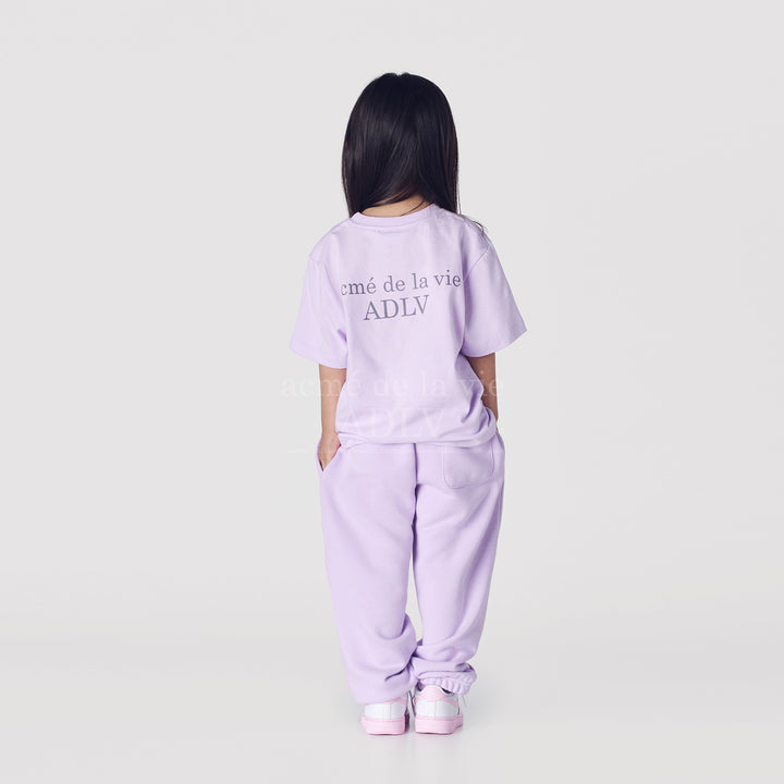 ADLV x KIDS BASIC LOGO SHORT SLEEVE T-SHIRT LIGHT PURPLE