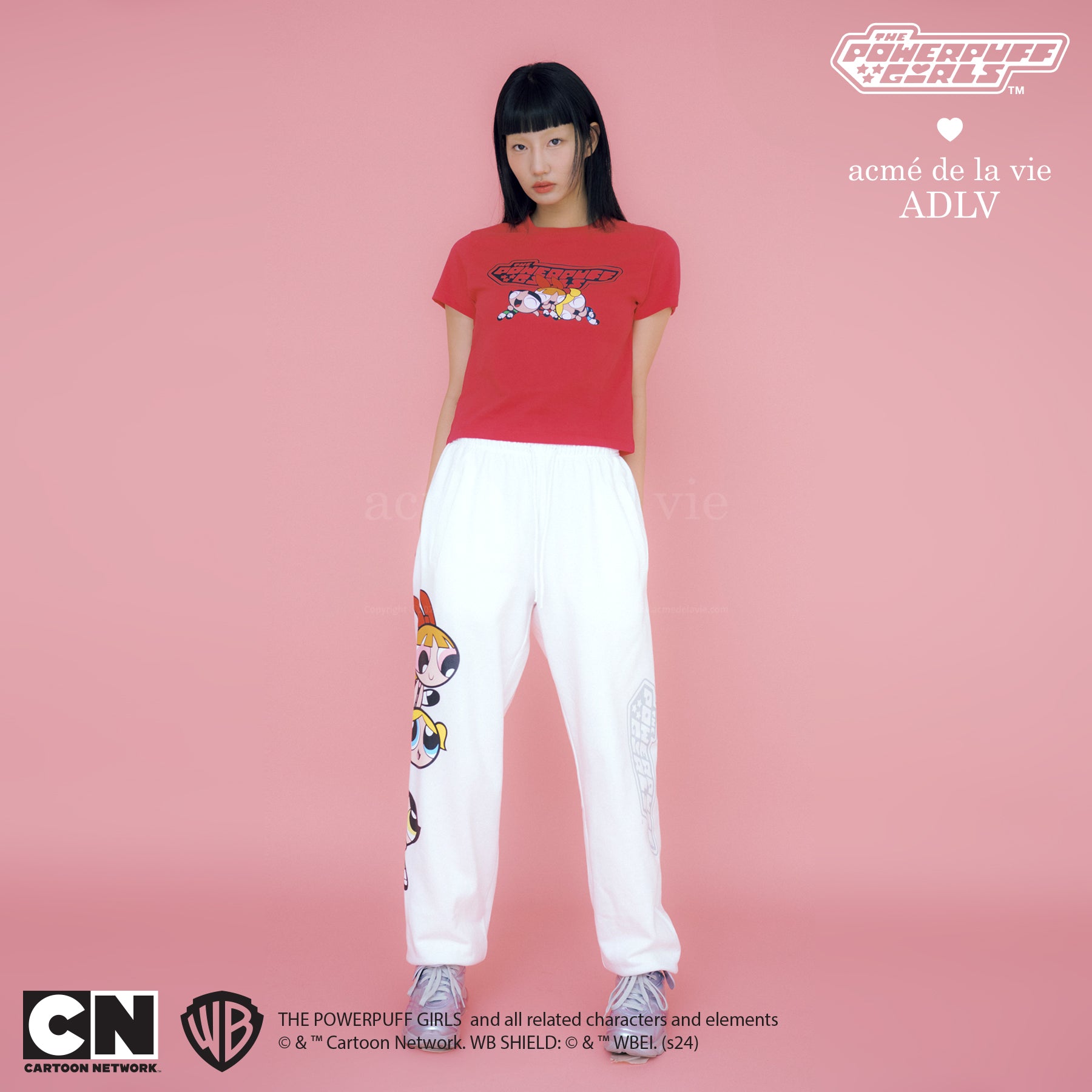 Tシャツ・カットソー [ADLV] The Powerpuff Girls x acmedelavie logo crop t-shirts ADLV x THE POWERPUFF GIRLS LOGO CROP T-SHIRT BLACK – ADLV