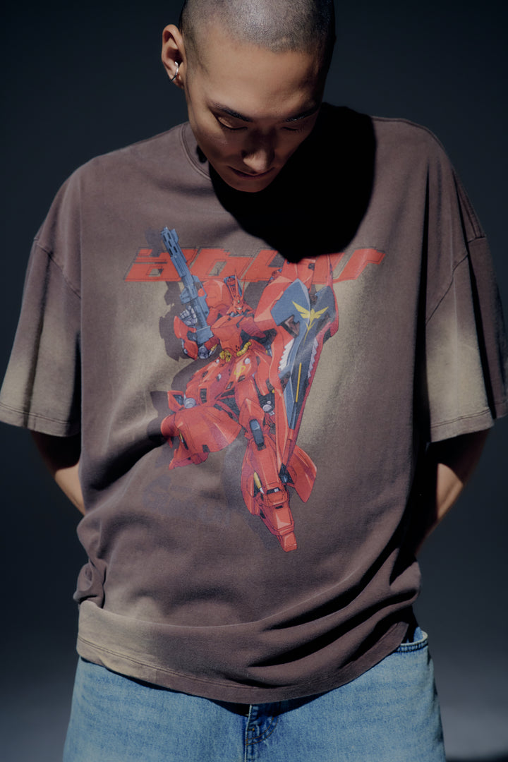 MOBILE SUIT GUNDAM CHAR'S COUNTERATTACK WASHING SHORT SLEEVE T-SHIRT COCOA