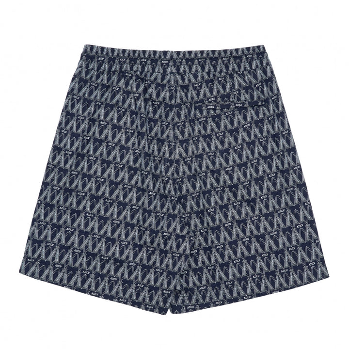 ADLV A LOGO MONOGRAM PATTERN SHORTS NAVY