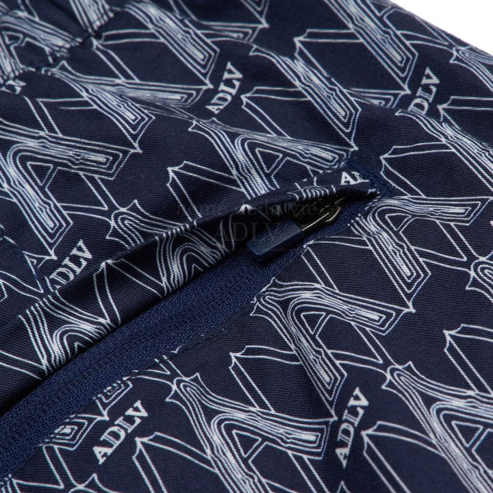 ADLV A LOGO MONOGRAM PATTERN SHORTS NAVY