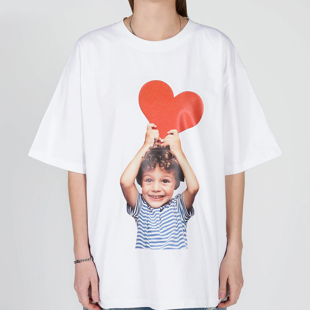 ADLV BABY FACE HEART BOY T-SHIRT WHITE