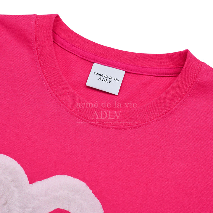 ADLV FUZZY HEART T-SHIRT PINK