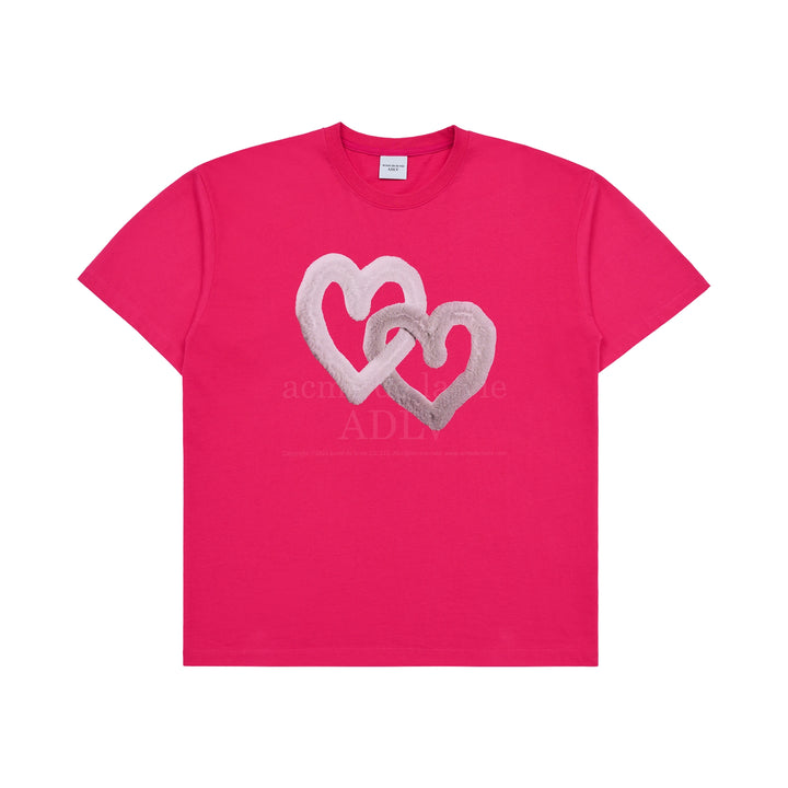 ADLV FUZZY HEART T-SHIRT PINK