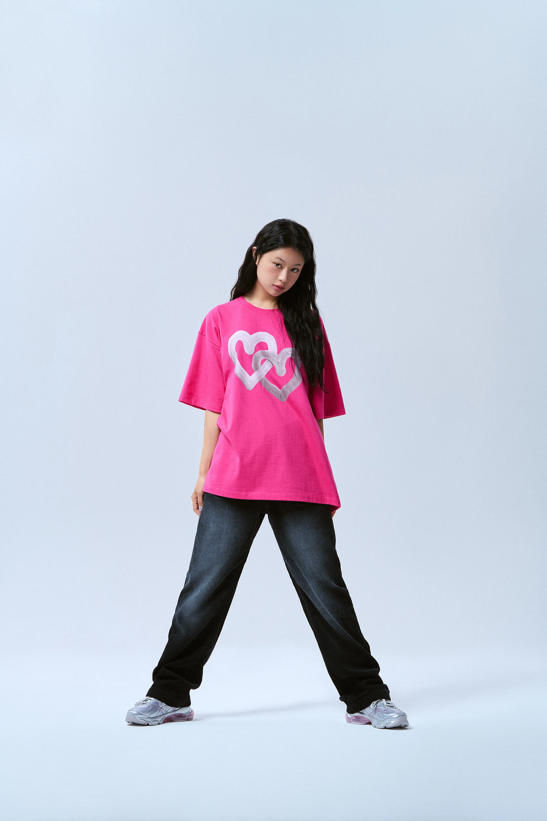 ADLV FUZZY HEART T-SHIRT PINK