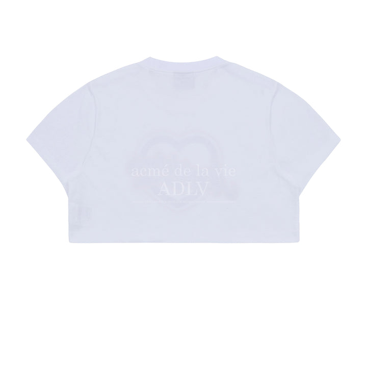 ADLV HEART LETTERING CROP T-SHIRT WHITE