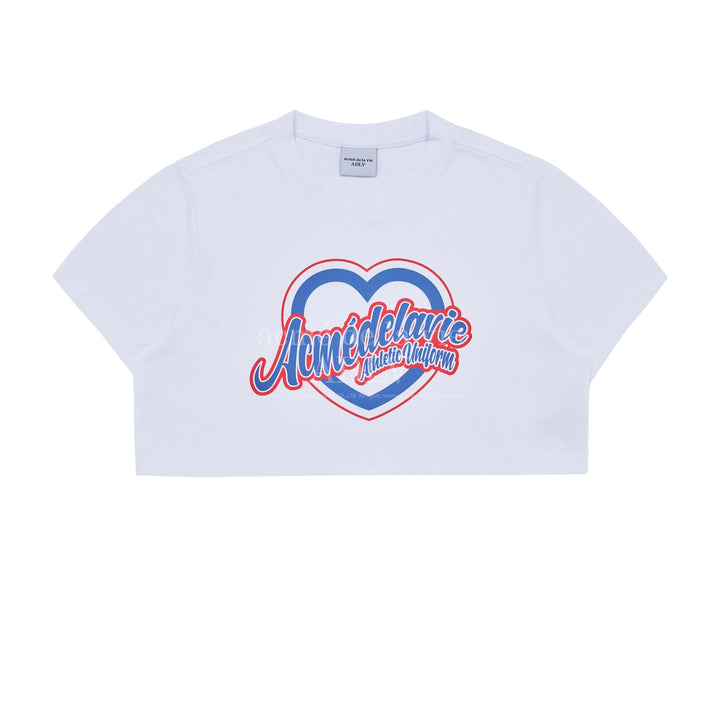 ADLV HEART LETTERING CROP T-SHIRT WHITE