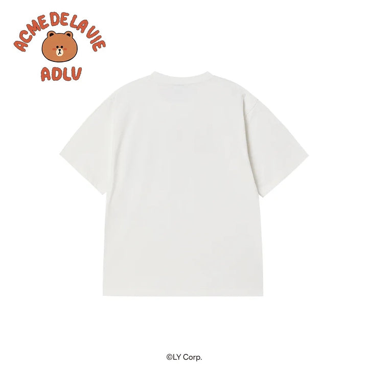 LINE FRIENDS BROWN STAR SHORT SLEEVE T-SHIRT CREAM