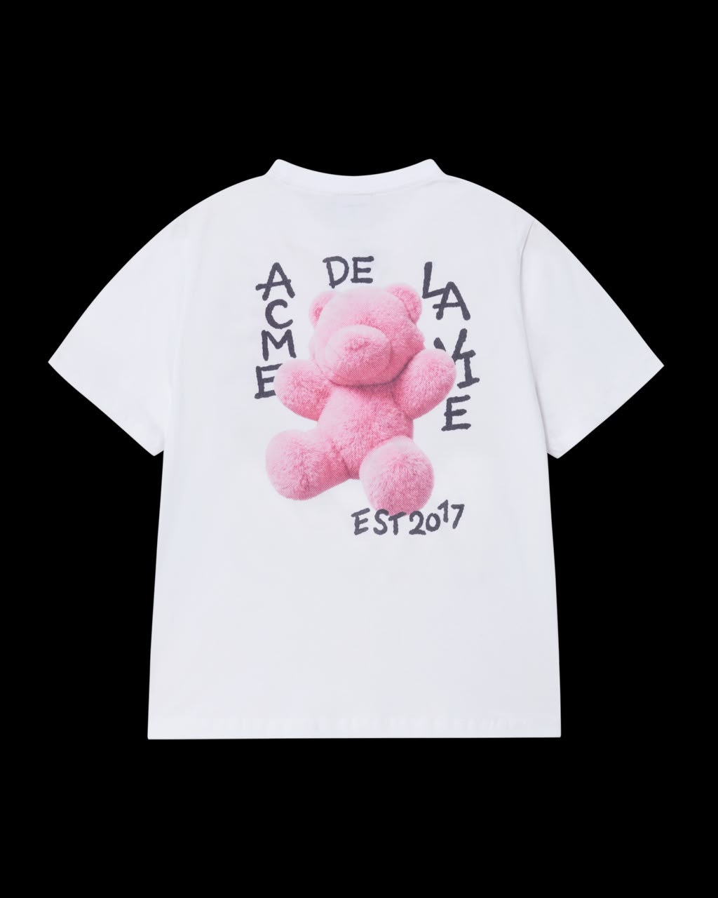 WOMAN FUZZY AC BEAR SHORT SLEEVE T-SHIRT WHITE