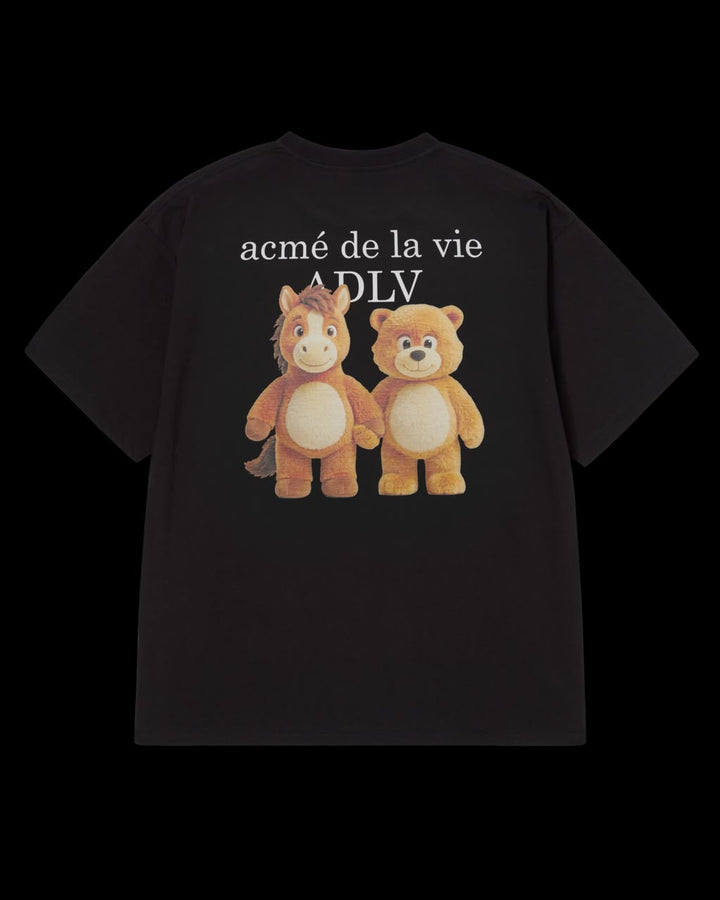 ADLV BEAR & HORSE FRIENDS SHORT SLEEVE T-SHIRT BLACK