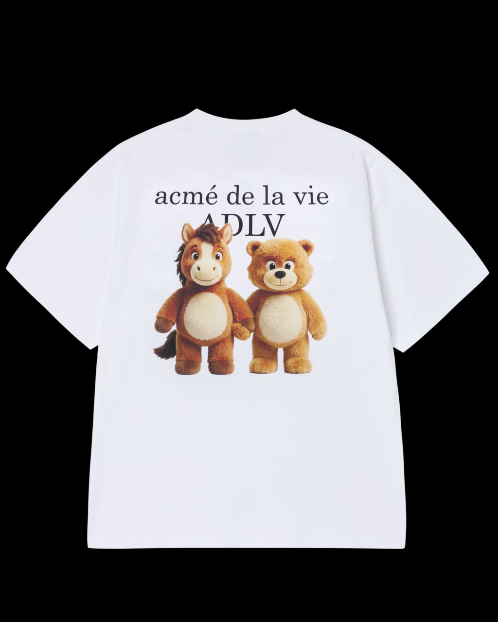 ADLV BEAR & HORSE FRIENDS SHORT SLEEVE T-SHIRT WHITE