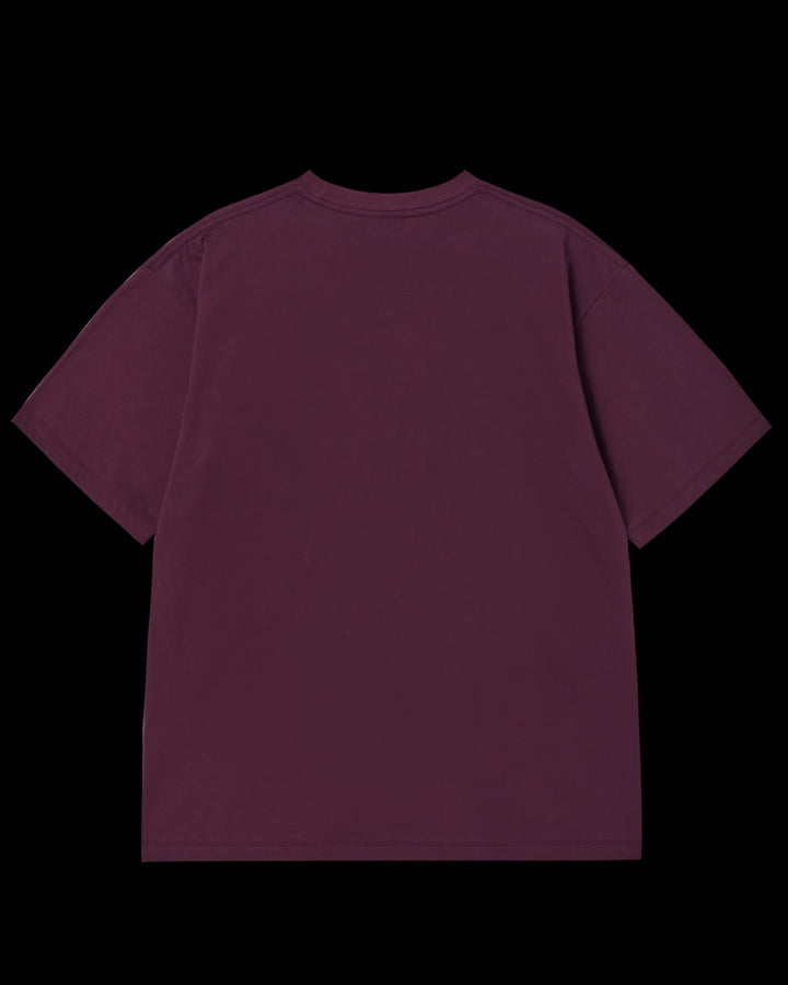 HALFTONE BOX CAPBOY SHORT SLEEVE T-SHIRT DARK WINE