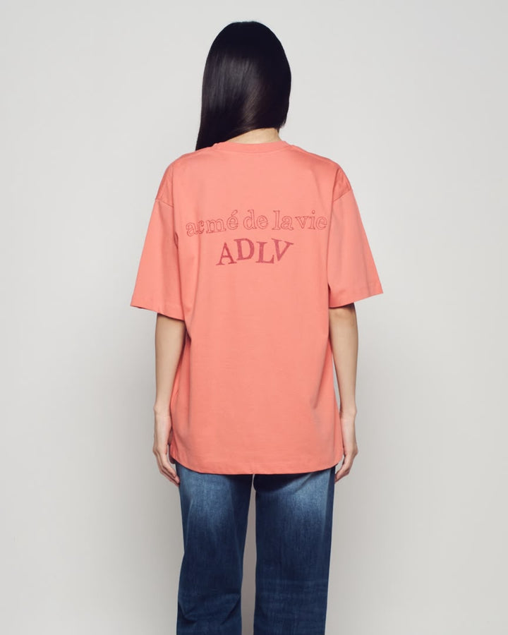 SHAKE BASIC LOGO SHORT SLEEVE T-SHIRT CORAL