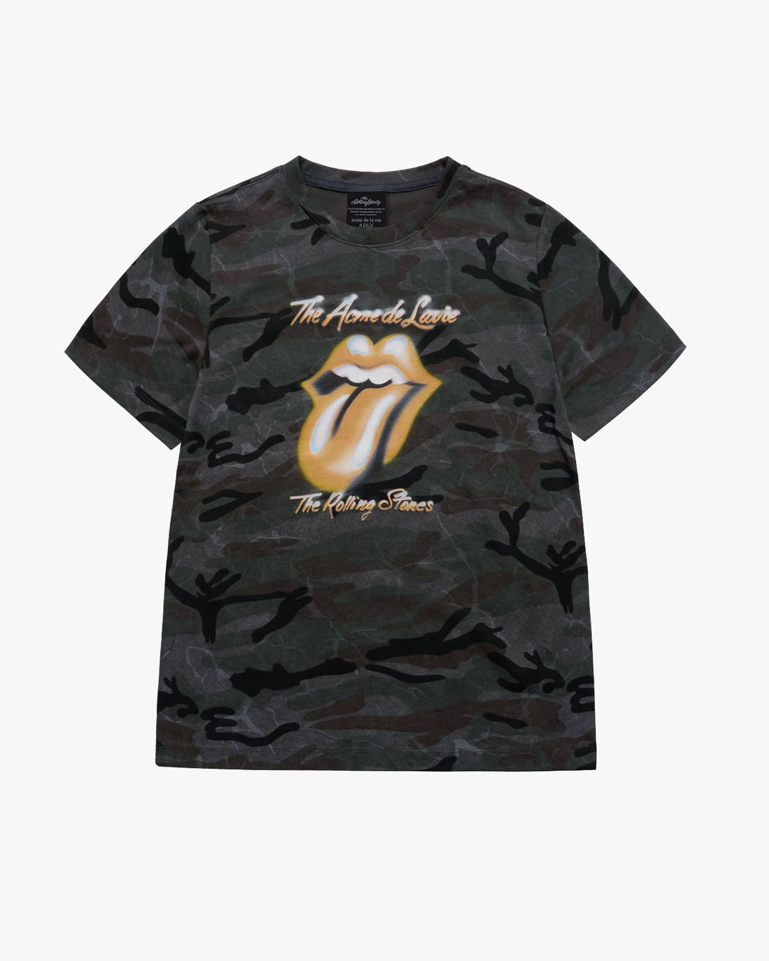 WOMAN ROLINGSTONES CAMO BLUR SHORT SLEEVE T-SHIRTS BLACK