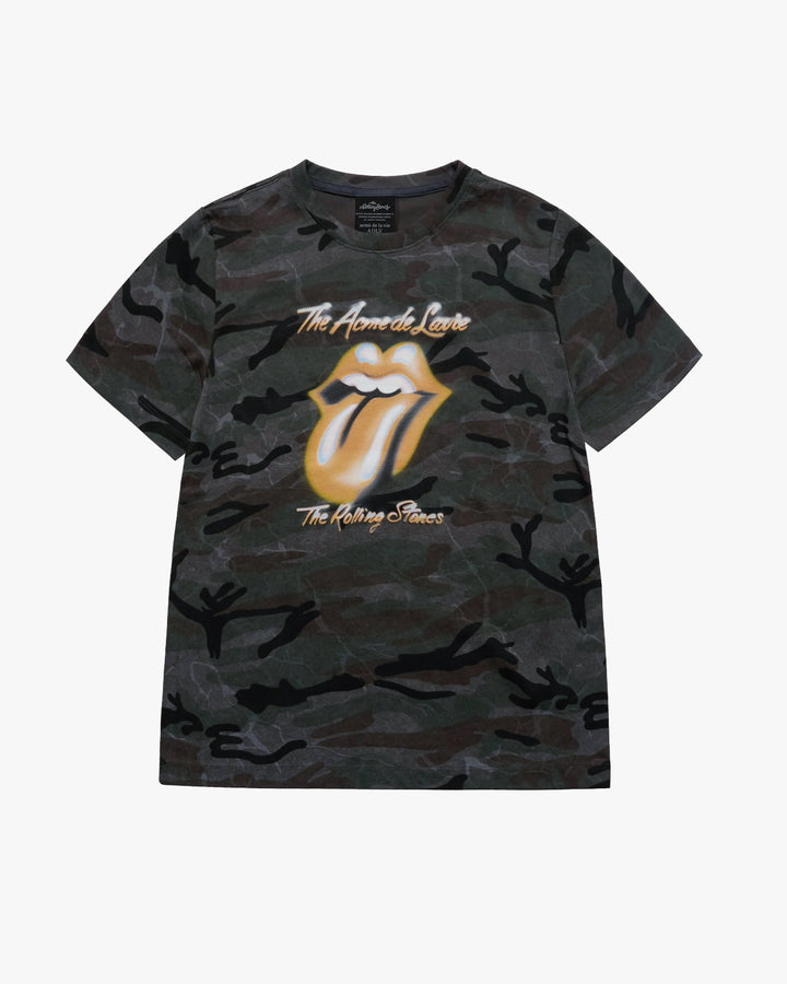 WOMAN ROLINGSTONES CAMO BLUR SHORT SLEEVE T-SHIRTS BLACK