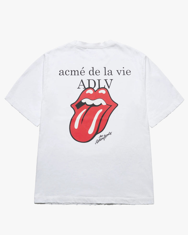 ROLINGSTONES BASIC LOGO SHORT SLEEVE T-SHIRTS WHITE