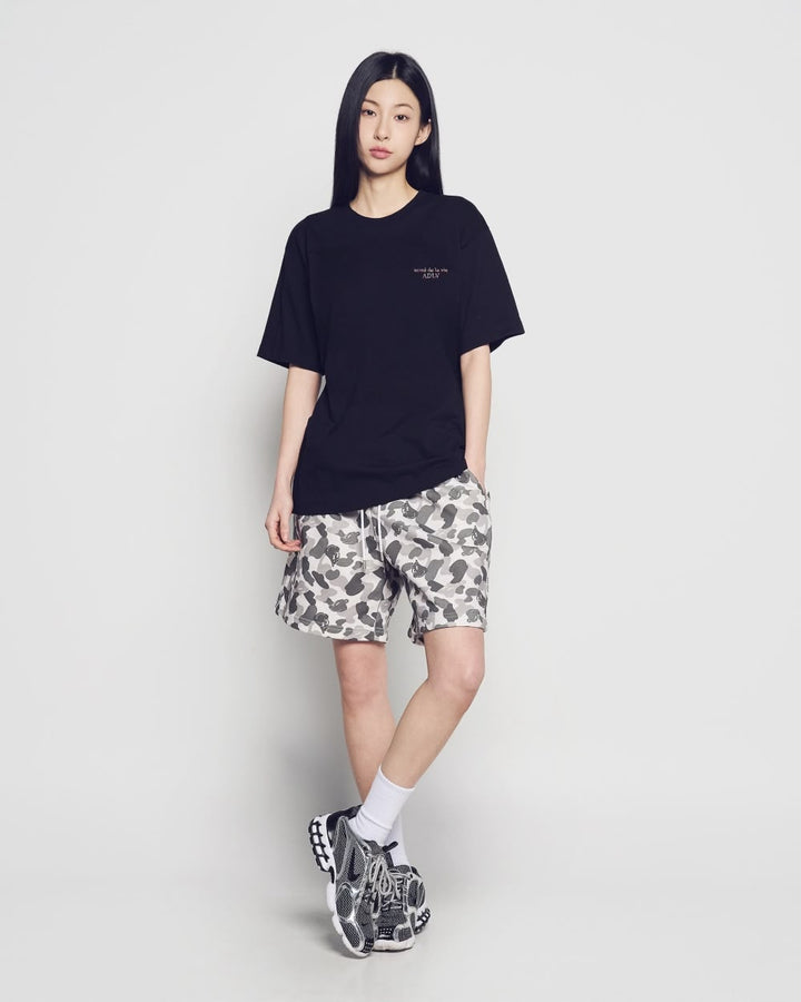 MIXED THREAD SHORT SLEEVE T-SHIRT BLACK