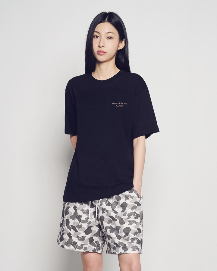 MIXED THREAD SHORT SLEEVE T-SHIRT BLACK