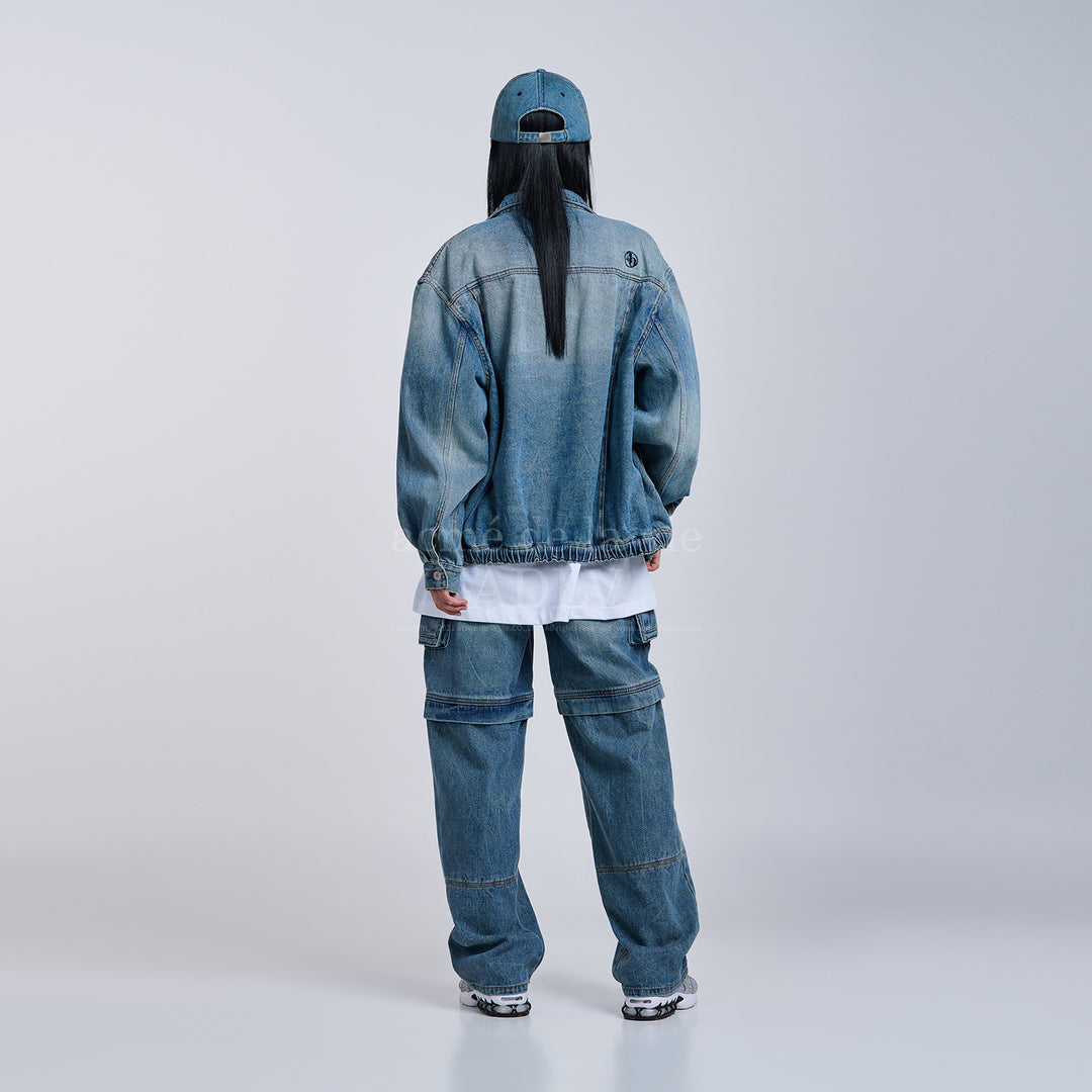 ADLV NEW SYMBOL LOGO BLOUSON SET UP DENIM JACKET BLUE