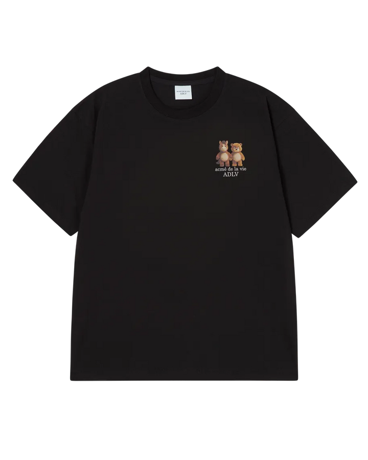 ADLV BEAR & HORSE FRIENDS SHORT SLEEVE T-SHIRT BLACK