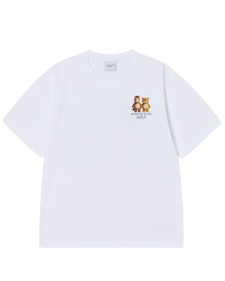 ADLV BEAR & HORSE FRIENDS SHORT SLEEVE T-SHIRT WHITE