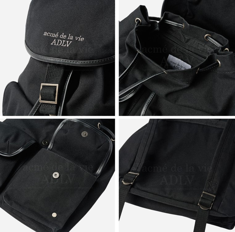 ADLV BASIC LOGO TRIANGLE POCKET BACKPACK BLACK