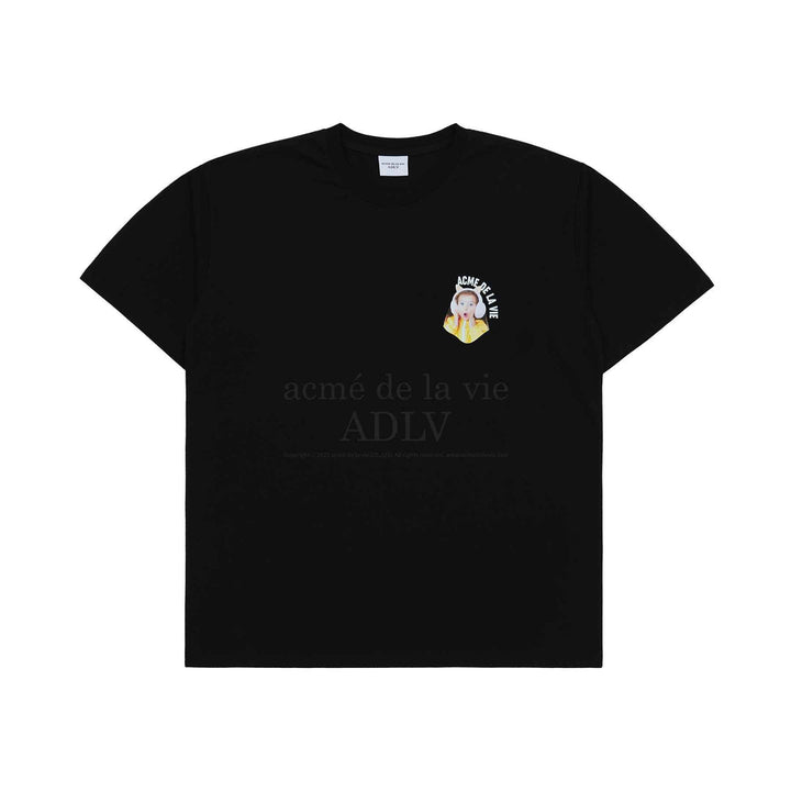 ADLV MINI BABY FACE CAT EARPLUG SHORT SLEEVE T-SHIRT