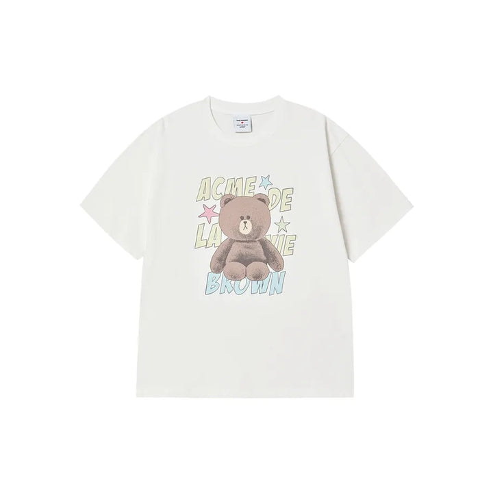 LINE FRIENDS BROWN STAR SHORT SLEEVE T-SHIRT CREAM