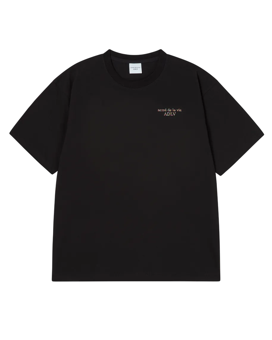 MIXED THREAD SHORT SLEEVE T-SHIRT BLACK