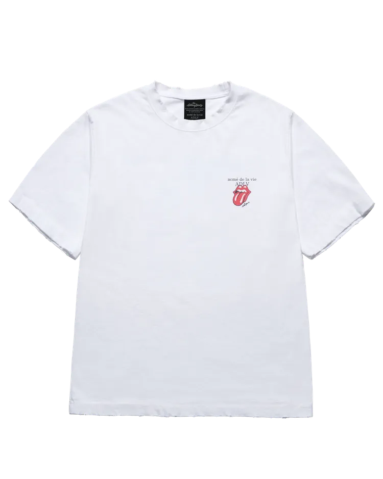 ROLINGSTONES BASIC LOGO SHORT SLEEVE T-SHIRTS WHITE